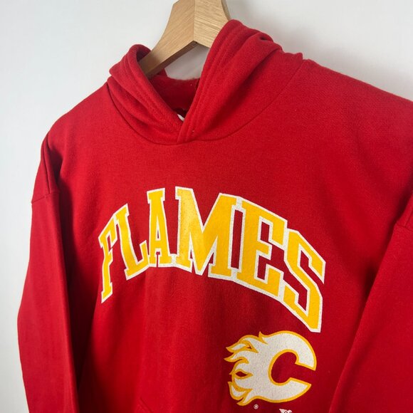 Vintage 90's Ravens Calgary Flames NHL Pullover Hoodie - Picture 2 of 3